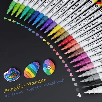 MARKE BAOZUN Acrylstifte Marker Stifte, Acrylfarben stifte für Schwarzes Papier, Fotoalbum,