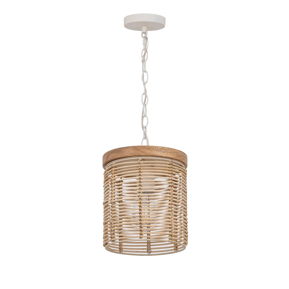 Ecru One Light Pendant from the Vannerie Collection - Image 1 of 1