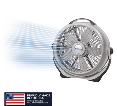 Lasko ветряная машина 20 дюймов поворотный напольный вентилятор с 3 скоростями, серый, A20301 - Изображение 1 из 4