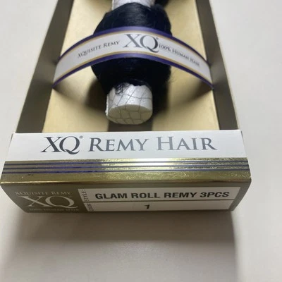 XQUISITO REMY CORTO_CORTE_3 PIEZAS_8 pulgadas_GLAM_ROLL_#1_100% TEJIDO CABELLO HUMANO Foto 1 de 4