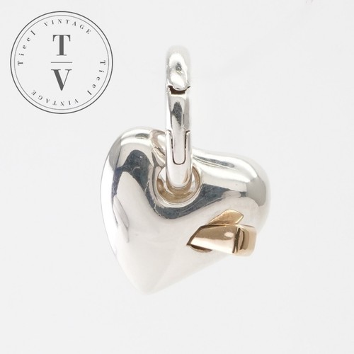 HERMÈS Hermes Collana Cuore Ciondolo Cher Au750 Ag925 Combinazione Motivo Argento