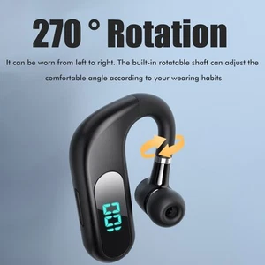 BT 5.2 Headset Single Ear BT Earpiece With Stereo Voice Noise Cancelling W BUU - Zdjęcie 1 z 7