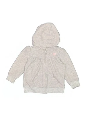 Толстовка с капюшоном Simple Joys от Carter's для девочек 6-9 месяцев серебристая на молнии - Изображение 1 из 2