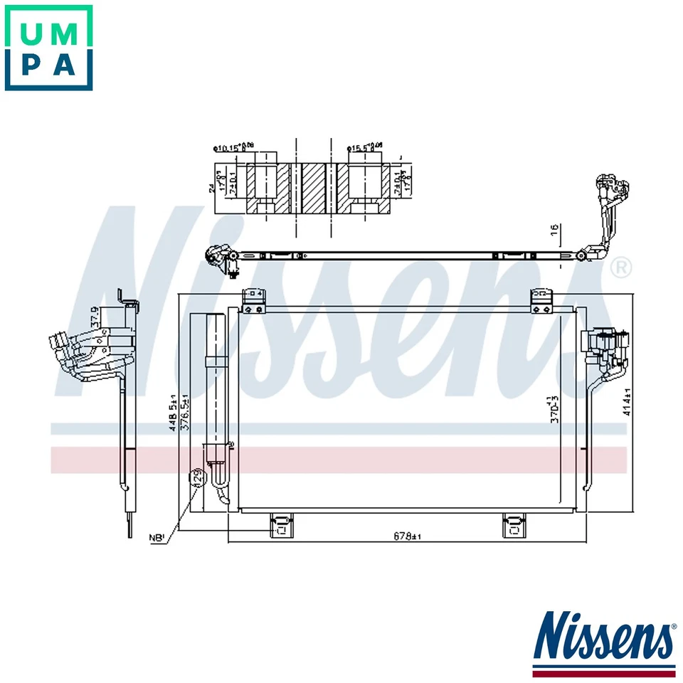 CONDENSER AIR CONDITIONING 940775 FOR MAZDA S5Y5/S5Y9/S5Y7/S5Y2/S5Y8/S5Y6 1.5L - Image 1 of 4