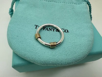 Tiffany Co Sterlingsilber 18 Karat Gold Doppelspule Ring Größe 6 - Bild 1 von 4