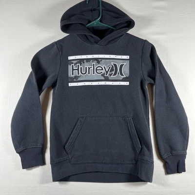 Hurley Youth Boys Medium (10-12) Black Cotton Graphic Hoodie Sweatshirt - Image 1 of 4
