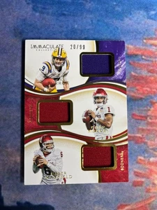 Panini Immaculate 2020 Trio Patch - Burrow/Murray/Mayfield PLAYER WORN 20/99 - Picture 1 of 2