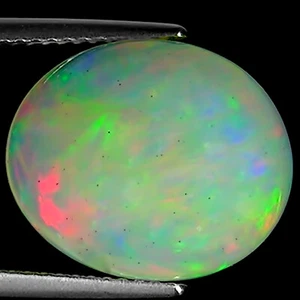 7.63 Ct Natural Ethiopian Cabochon Opal Gemstone Multi Color Oval Cut - Picture 1 of 2