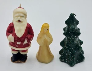 Candles Christmas Vintage Novelty Santa Angel and Tree Tavern Brand - Picture 1 of 7
