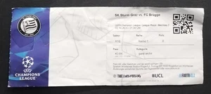 TICKET UEFA Champions League original 2.10.2024 Sturm Graz - Club Brujas # 618 - Imagen 1 de 2
