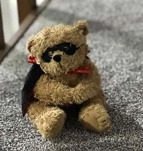 Hand Puppet Teddy Bear Plush Soft 6" Mask Cape Halloween - Picture 1 of 1