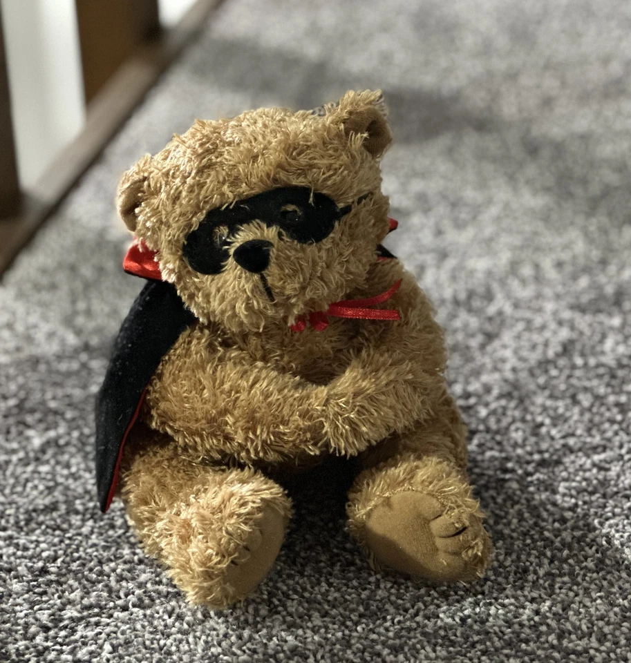 Hand Puppet Teddy Bear Plush Soft 6" Mask Cape Halloween - Image 1 of 1