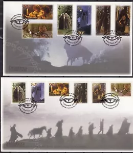 NEW ZEALAND 2001 Lord of the Rings: Fellowship, Set of 6 and 6 S/A’s FDC’s - Picture 1 of 1