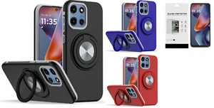 For Motorola Moto G 5G 2025 XT2513V Pattern Stand Case Cover + Tempered Glass - Picture 1 of 16