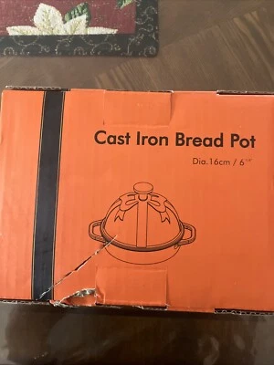 HAWOK Cast IRON Bread POT Dia 16cm /6 1/4 RARE Black w/Silver Knob NEW - Image 1 of 4