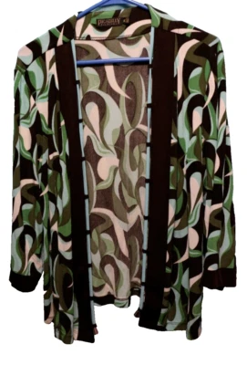 Moda Picadilly ♈Envoltura de punto elástico estampado para mujer talla PL~negro/blanco/verde Foto 1 de 4