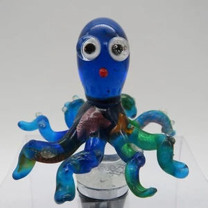 Pier 1 Imports Art Glass Octopus Wine Bottle Stopper Hand Crafted Ocean Blue - Picture 1 of 12