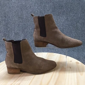 Gap Boots Womens 11 Tobacco Ankle Chelsea Heels Casual Brown Faux Suede Pull On - Picture 1 of 18