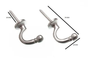 Vorhang Raffhalter Haken BALL Ende Matt Chrom - 20 Paar - Picture 1 of 1