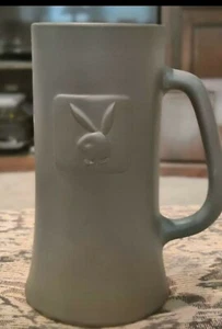 Vintage 1970's Playboy Black Glass Beer Stein Matte Finish with Bunny Logo - Picture 1 of 5