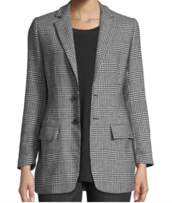 Chaqueta Blazer Current/Elliott Para Mujer Blanca Negra Pata de Gallo a Cuadros Talla L (3) Foto 1 de 4