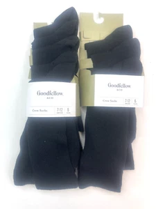NWT 8 PAIR Mens Flat Knit Black Dress Crew Socks Goodfellow SZ 7-12 - Picture 1 of 5