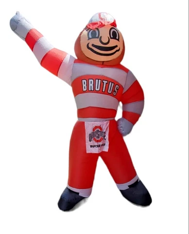 Ohio State Buckeyes Brutus Mascot Yard Decoration 7' Air Blown LED Inflatable Cover