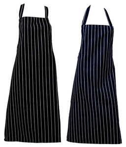 100 % Polyester bleichbeständig Metzger Schürzen gewebte Streifen Pinny keine Tasche - Bild 1 von 7