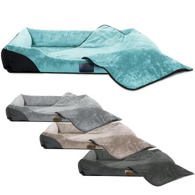 ASPERO Hundebett + Hundedecke Hundekorb Haustierkorb Katzenbett Haustierdecke Tierbett