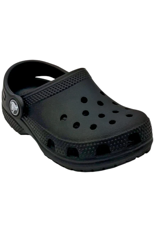 Zuecos clásicos Crocs unisex negros para niños pequeños Foto 1 de 3
