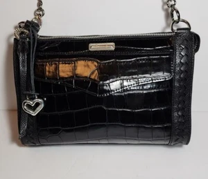 BRIGHTON RARE AMBERLEY MILLER WHIPSTITCHED MOCK CROCO ORGANIZER CROSSBODY MP$380 - Picture 1 of 22