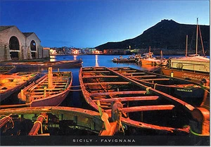CARTOLINA SICILIA POSTCARD SICILY ISOLE EGADI FAVIGNANA PORTO - Imagen 1 de 1