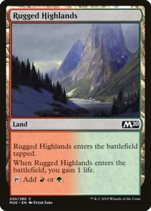 Magic the Gathering (mtg): M20: Rugged Highlands  (x 4) - Picture 1 of 1
