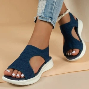 Damen Sommerschuhe 2025 Bequeme Keilabsatz Sandalen Mesh Sport Sandalen - Bild 1 von 15