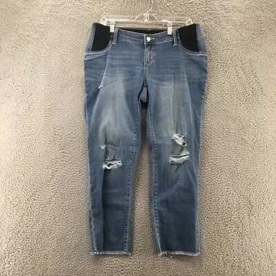 Ingrid & Isabel Maternity Vintage Straight Crop Jeans Womens 8 Blue Side Panel - Image 1 of 4