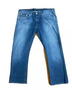 True Religion Straight Herren Jeans 42 x 32 Blau Denim 100% Baumwolle Hergestellt in den USA SCHÖN - Bild 1 von 12