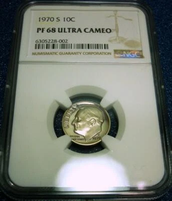 1970-S NGC PF68 ULTRA CAMEO 10C ROOSEVELT DIME #002 - Image 1 of 4
