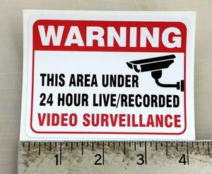 Warning Video Surveillance Virus gun firearm home security window sticker decal - Bild 1 von 2