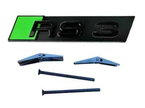 Fit Audi RS3 Front Grille Bumper Lettering Emblem Badge Logo Sport Green Black - Picture 1 of 1