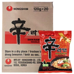 Nong shim Shin Ramyun - Spicy Instant Noodles Halal Ramen (Pack of 20)