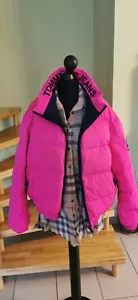 Tommy Hilfiger Jeans Jacke 36 S Daunen Ski Puffer pink blau Logo trend TOP - Bild 1 von 8