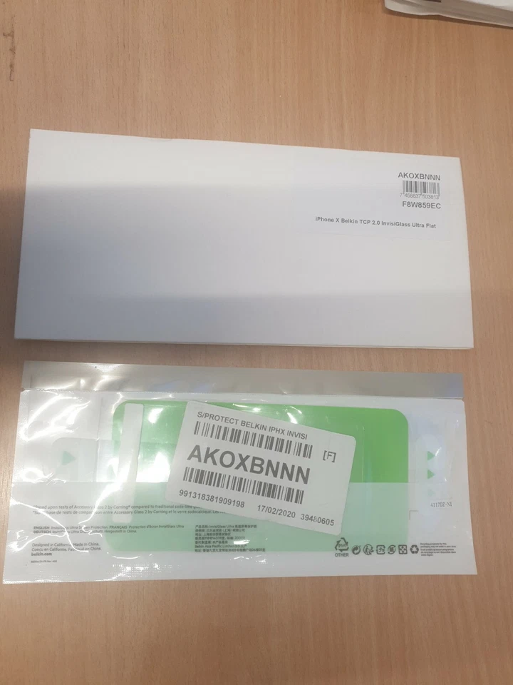 Belkin iphone X screen protector TCP 2.0 InvisiGlass Ultra Flat AKOXBNNN - Image 1 of 3