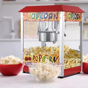 8 oz. Commercial Electric Popcorn Maker Machine/Popper 1250 Watts 110V Red NEW - Picture 1 of 12