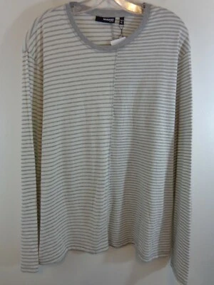 Camisa de Murano Para Hombre XL Blanca Gris Calce Ajustado Cuello Redondo L/S Pullover Nueva Con Etiquetas Foto 1 de 4