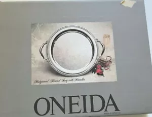 NEW Oneida Silverplate Ridgewood Round Tray With Handles 14.5”. 82021914A - Picture 1 of 4