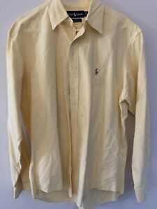 Ralph Lauren Mens 16-35 Yarmouth 100% Cotton Oxford Yellow L/S Shirt Heavy Solid