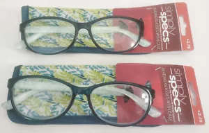 Simply Specs Women's Reading Glasses Pair With Matching Case GWYN TEL +2.75 - Picture 1 of 8