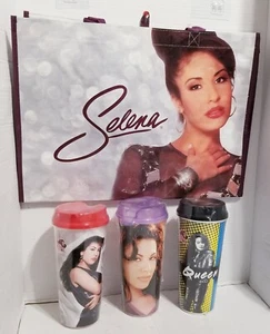 SELENA Edición Limitada Rayas Tazas JUEGO DE 3 PIEZAS NUEVO SELLADO + BOLSO NUEVO CON ETIQUETAS! - Imagen 1 de 3