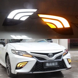 LED DRL Daytime Running Lights Fog light Driving Bumper Fit For Toyota Camry 18+ - Picture 1 of 11