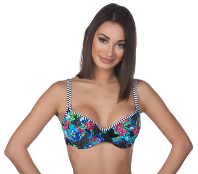 Panache Elle Floral Balconette Swimsuit Swim Bikini Top Swimwear MRSP $70 - Image 1 of 4